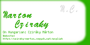 marton cziraky business card