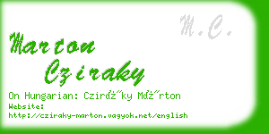 marton cziraky business card